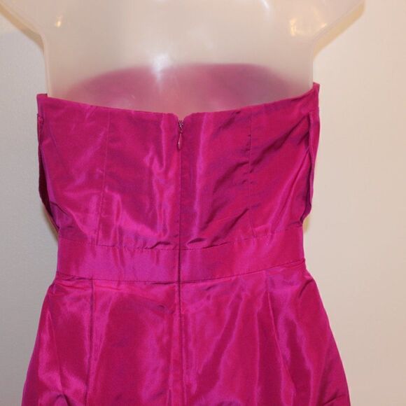 J. Crew Fuchsia Strapless 100% Silk Dress Mini Dress Women Size 4 - Picture 8 of 9